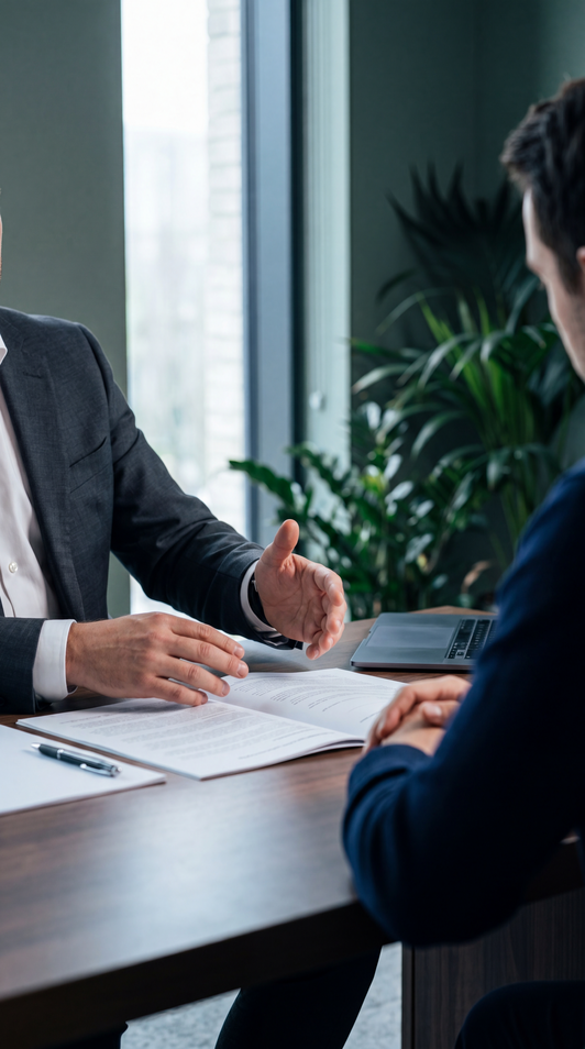 Adviser supporting a client with their financing project